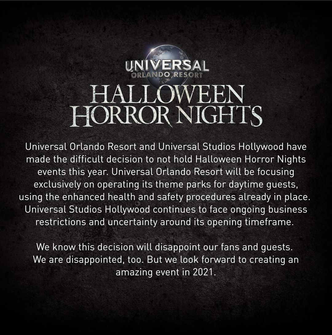 Halloween Horror Nights cancelado